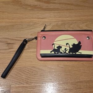 Loungefly Pink and Black Clutch with Sunset Scene